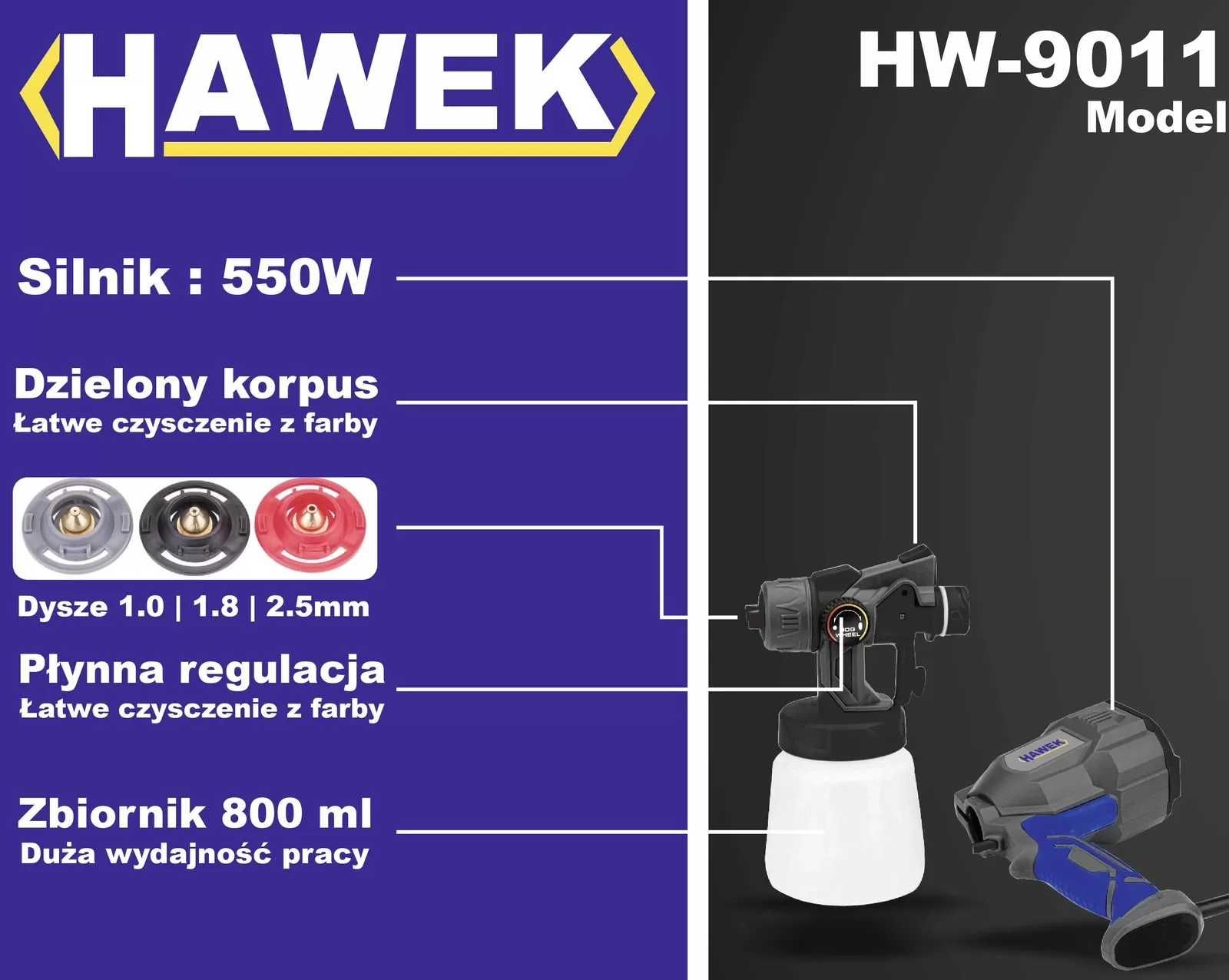 Електрически пистолет за боядисване HAWEK , HW-9011