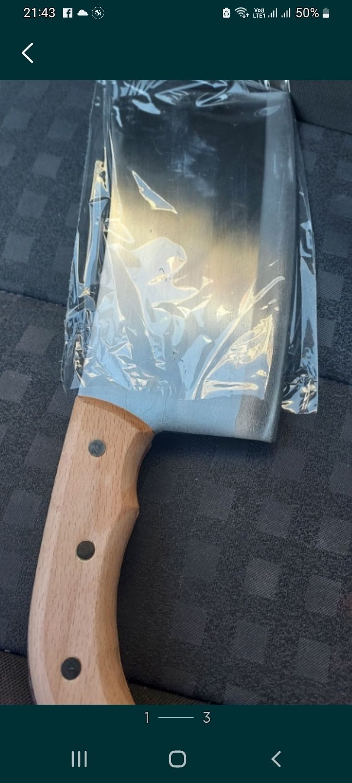 Satar de spart oase gros inox, maner lemn nituit