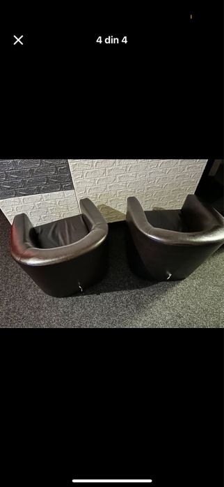 Canapea cu fotoliu din piele