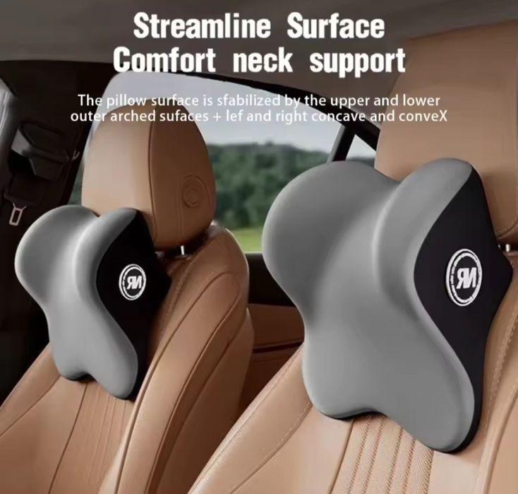 Черни и сиви автомобилни възглавници за врата от мемори пяна