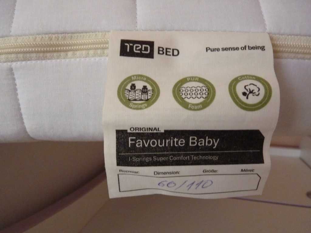 Бебешки матрак Ted favourite Baby с покет система  с размери 110 x 60