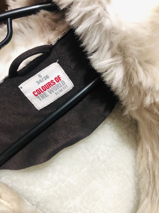 Palton Suedez Căptușit cu Blană Artificială - Stil Duffle Coat