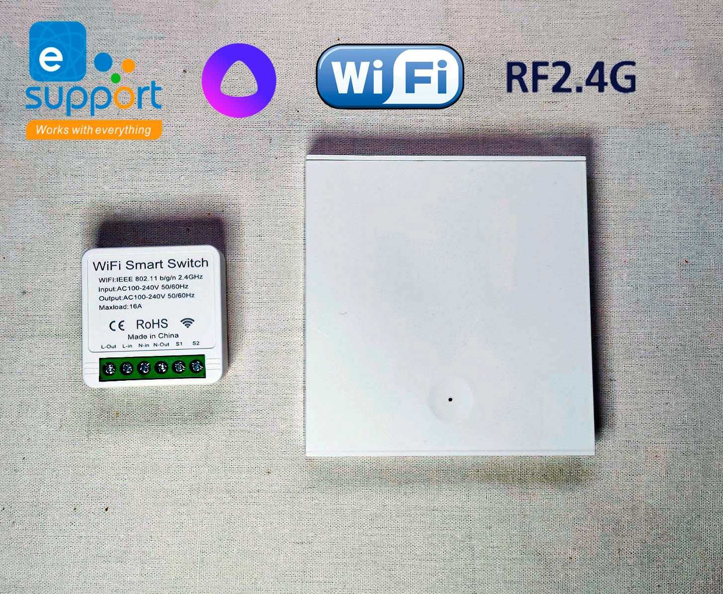 Беспроводной Wi-Fi выключатель и радиореле с подержкой Алиса