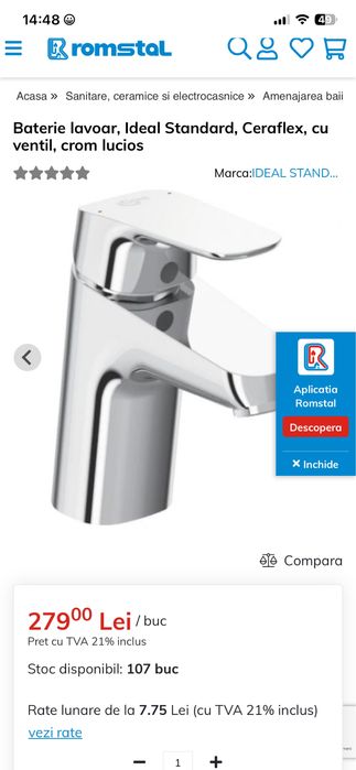 Baterie chiuveta baie