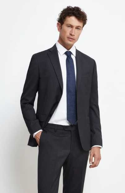 Sacou blazer 40 L slim Massimo Dutti NOU lana Finest Italian albastru
