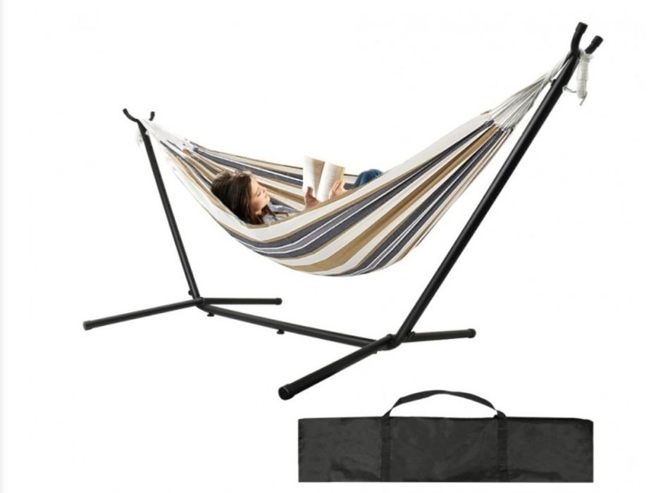 Хамак Градински на стойка с чанта за пренасяне Чисто нов