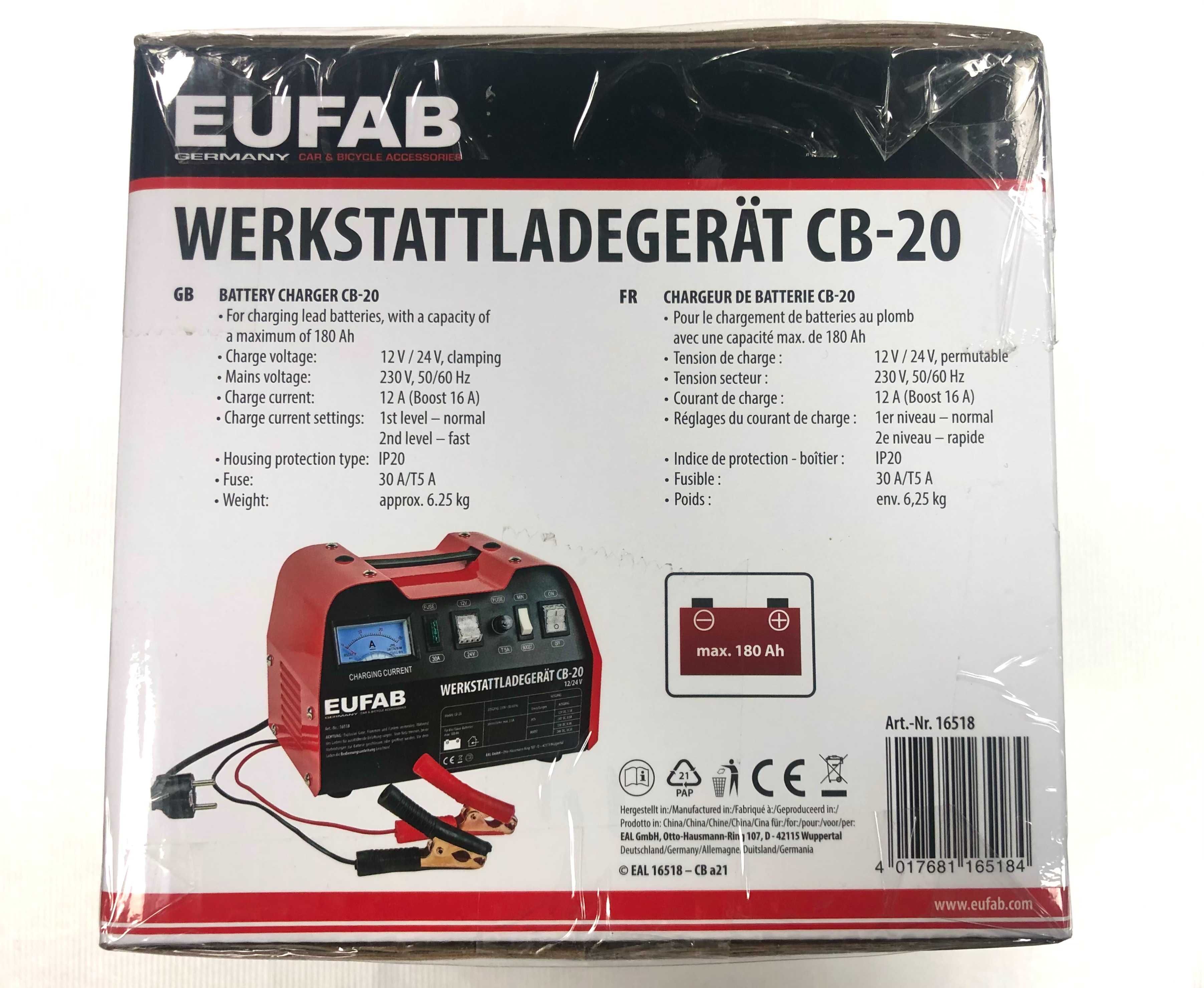 Зарядно за акумулатор 12/24 V, EUFAB-Germany