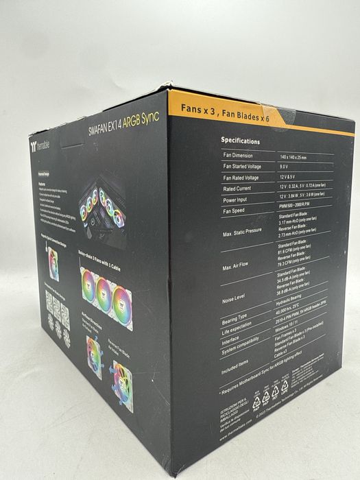 Set 3 Ventilatoare PC Thermaltake SWAFAN EX14, ARGB Sync Sigilate G