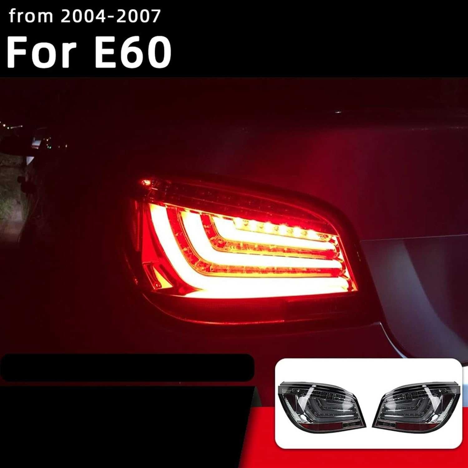 Стопове БМВ Е60 ЛЕД 3D опушени тъмни BMW E60 LED 03-07'