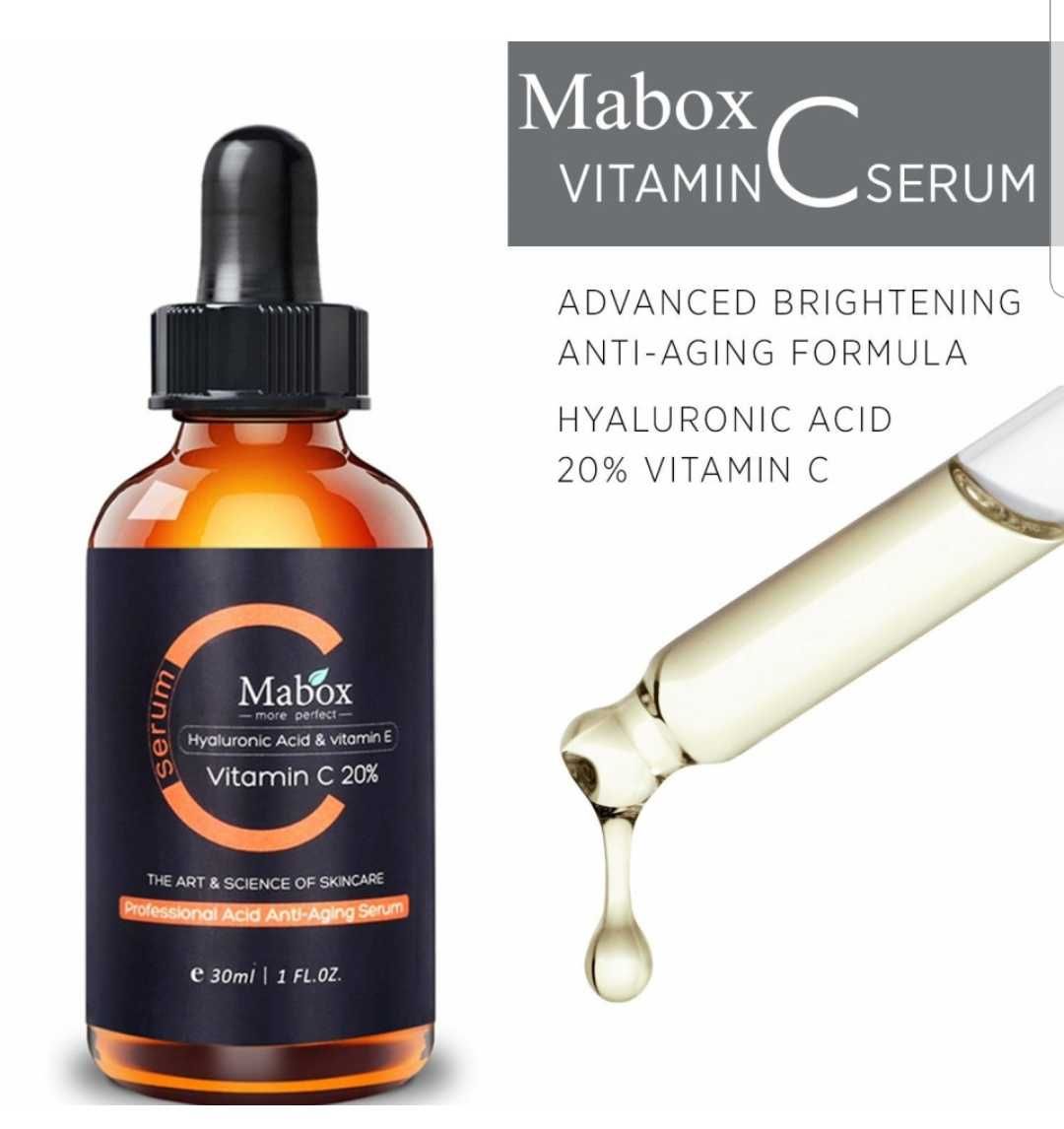 Ser cu Vitamina C 20%, Acid Hialuronic si Vitamina E Mabox, 30ml