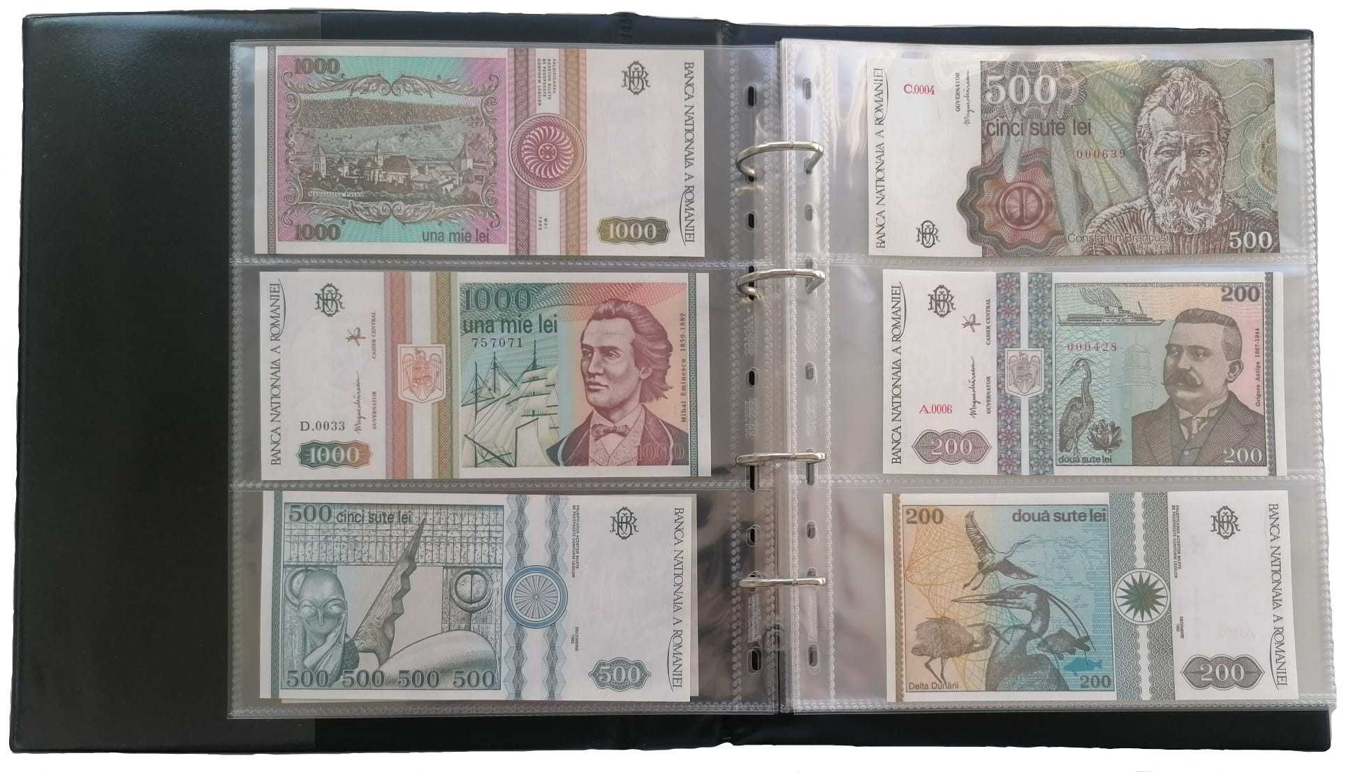 Album pentru bancnote prevazut cu 20 folii si 55 compartimente stocare