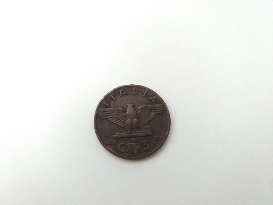 Moneda 5 Cent 1938 ITALIA