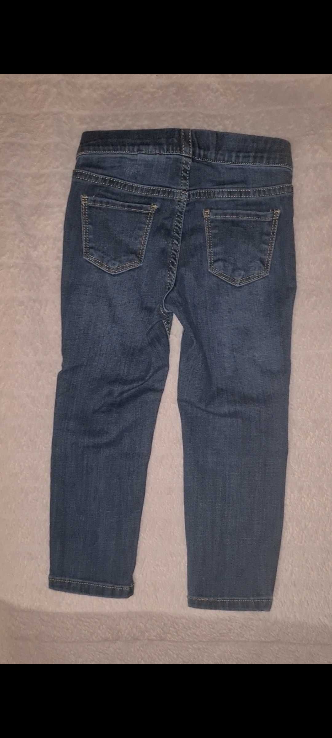 Pantaloni blugi jeans subtiri fata H&M albastri cu pisici 2/3 ani noi