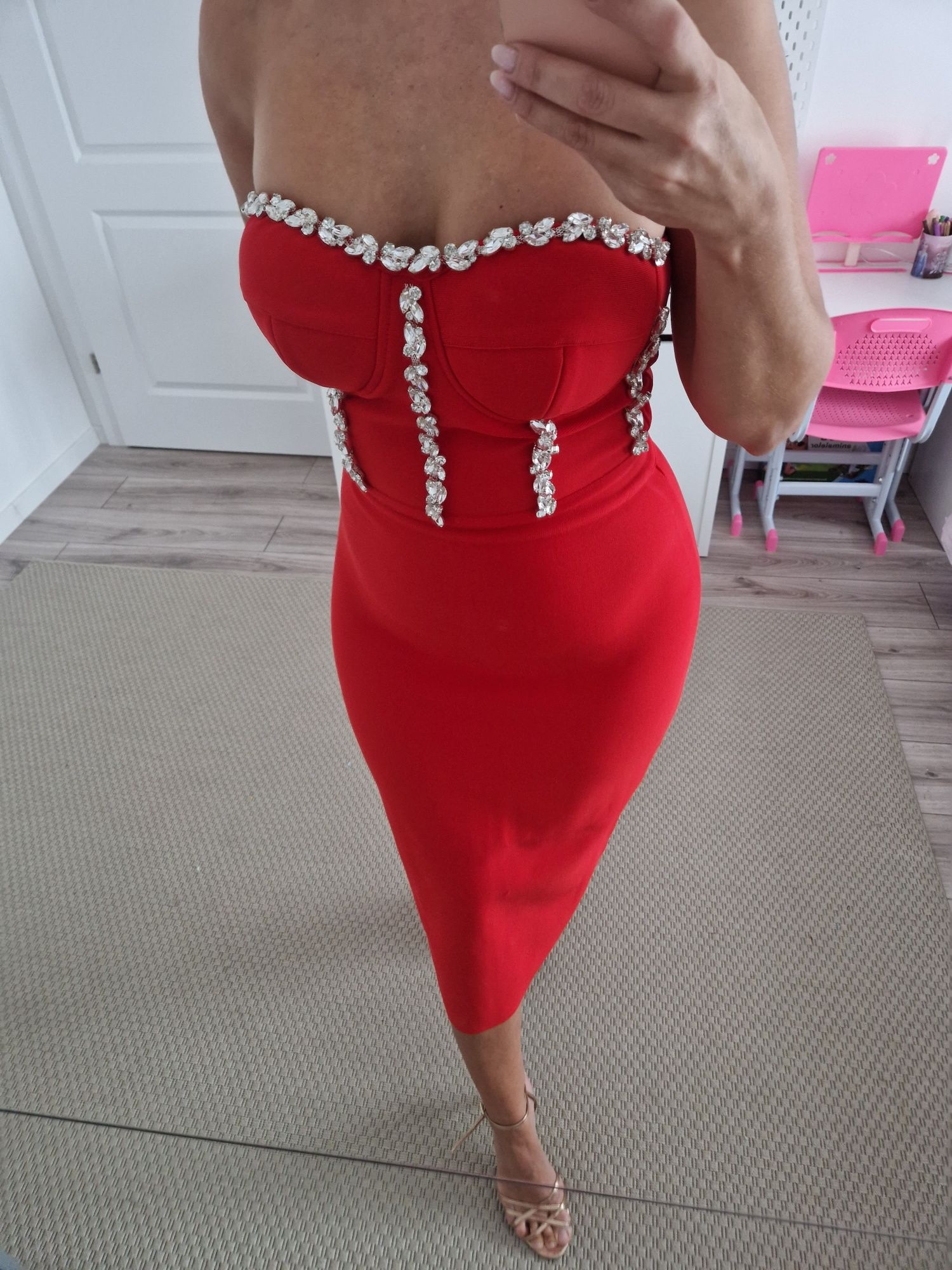 Vand rochie eleganta de ocazie de nunta bandage midi L