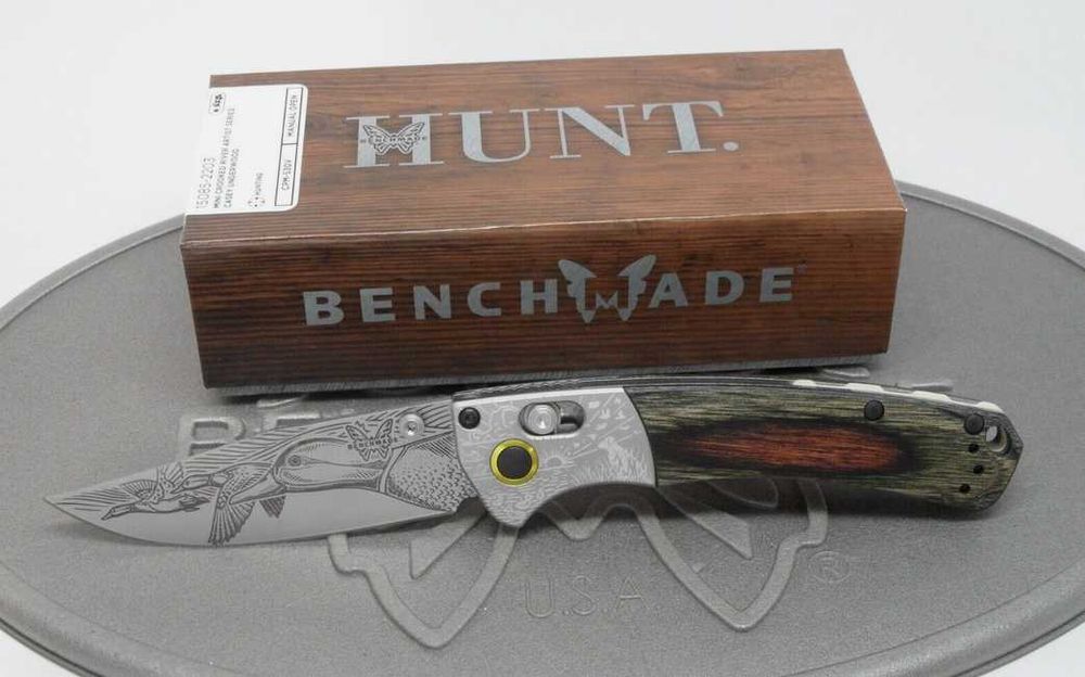 Cutit Benchmade Mini Crooked River Art Series - Livrare Gratuita