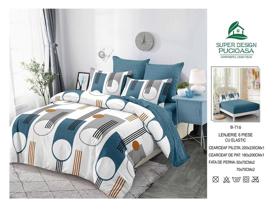 Lenjerii finet 6 piese complete cearceaf pe elastic !! 
Potrivit pt pa