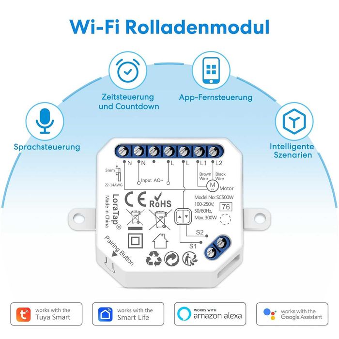 LoraTap WiFi модул за управление на електрически ролетни щори