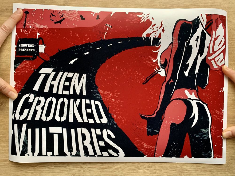 Оригинален плакат на “Them crooked vultures”