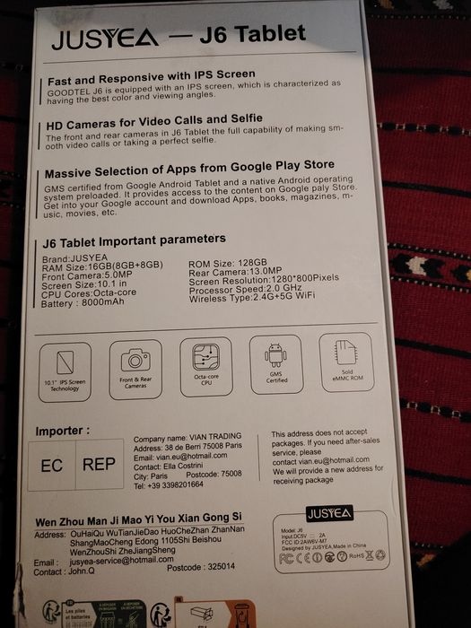 Vând tableta J6 Juseya