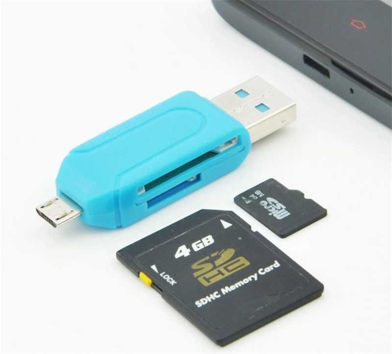 Четец 5 в 1-(Type-C,Micro USB,USB,SD и TF-карти)