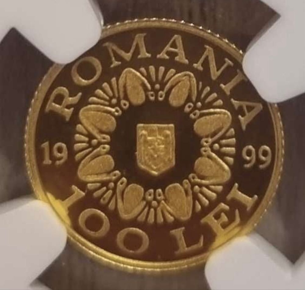 Moneda istoria aurului BNR Coif Poiana Cotofenesti 1999 gradata