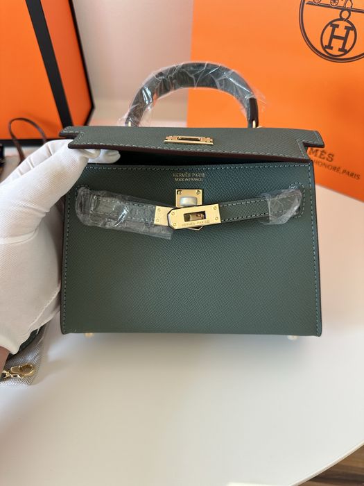 Geanta Hermes Kelly 19cm Green
