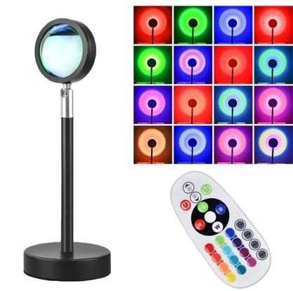 Lampa 16 culori RGB Sunset Light Rainbow cu telecomanda