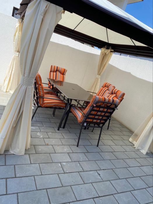 Set terasa / mobilier gradina cu masa fixa, dreptunghiulara, 6 scaune