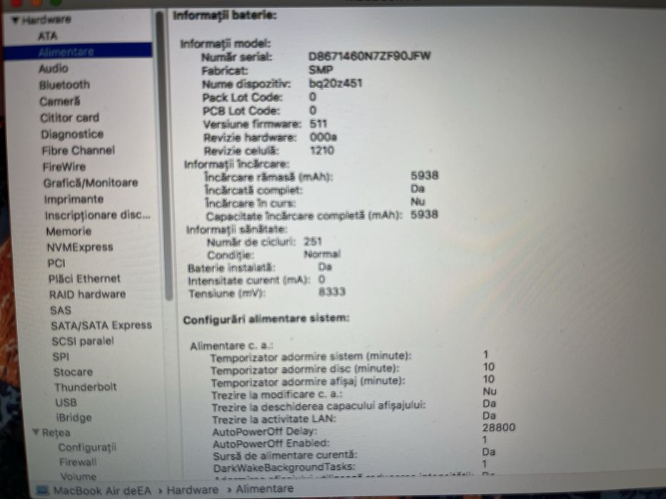 Vand Macbook Air 13 stare perfecta