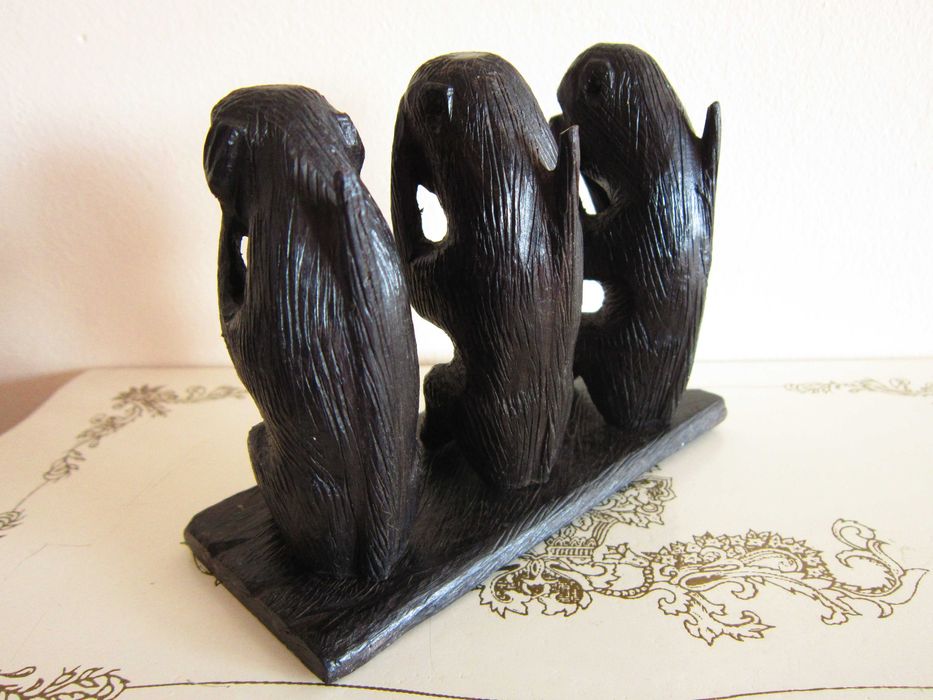 cadou deosebit Legea de Aur 3 maimute intelepte abanos