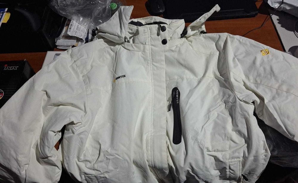 Geaca ski GEMYSE, XL, impermeabila, cu gluga, alb