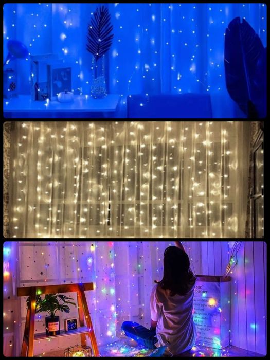 Гирлянда штора с пультом