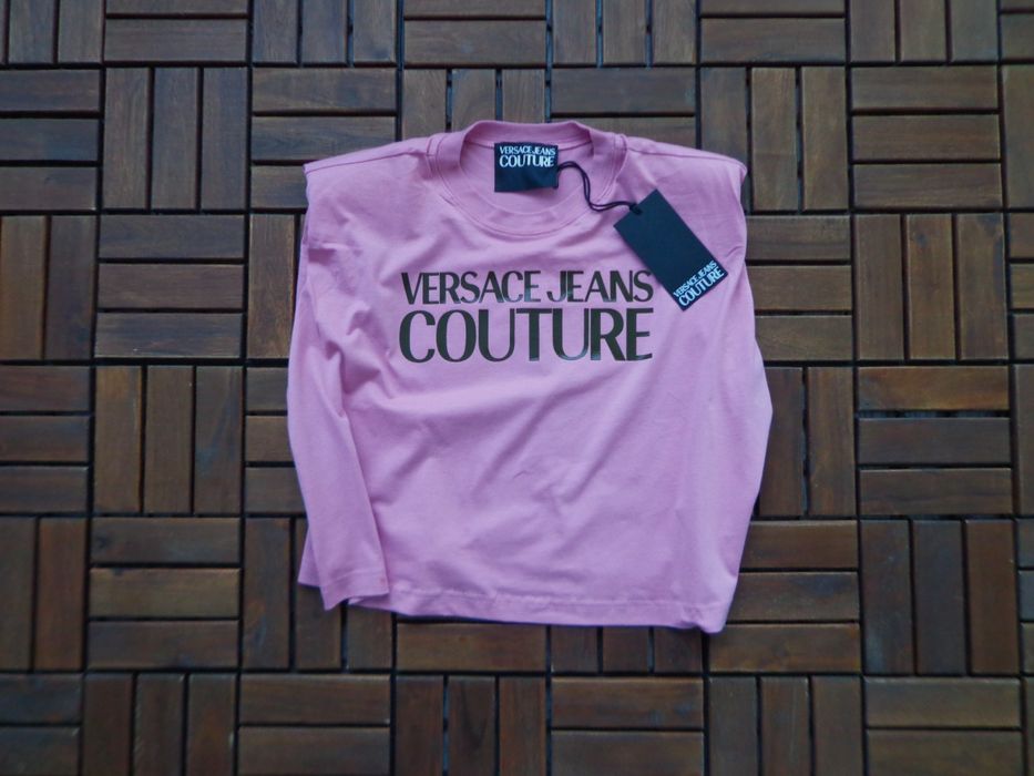 Дамска тениска Versace Jeans Couture logo print cropperd