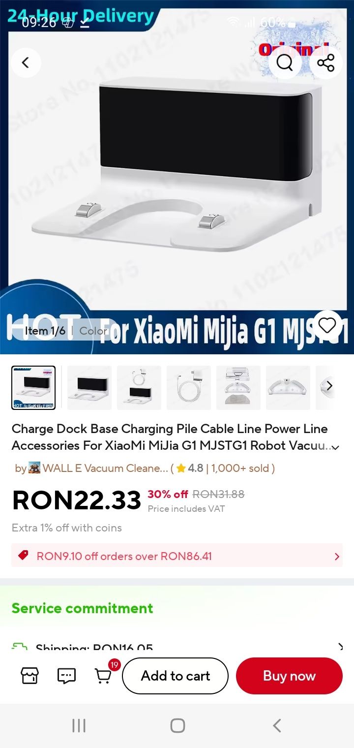 Aspirator_Robot Xiaomi MI Vacuum-mop Essential lipsă încărcător