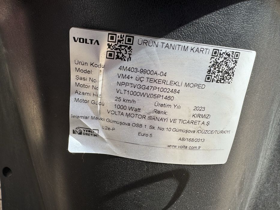 Tricicleta Electrica, cu 2 locuri, fara permis,  Motor 1000W