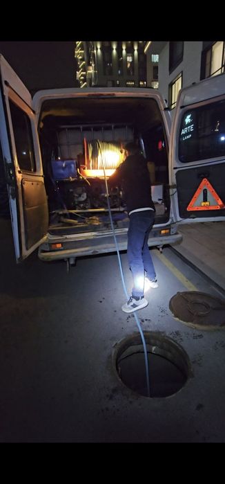 Гидро промывка канала. вадиной чистка с компрессором.