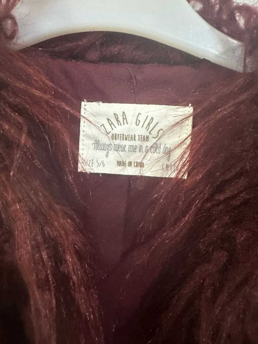 Vesta din blăniță roșie Zara - fetițe 5 -6 ani