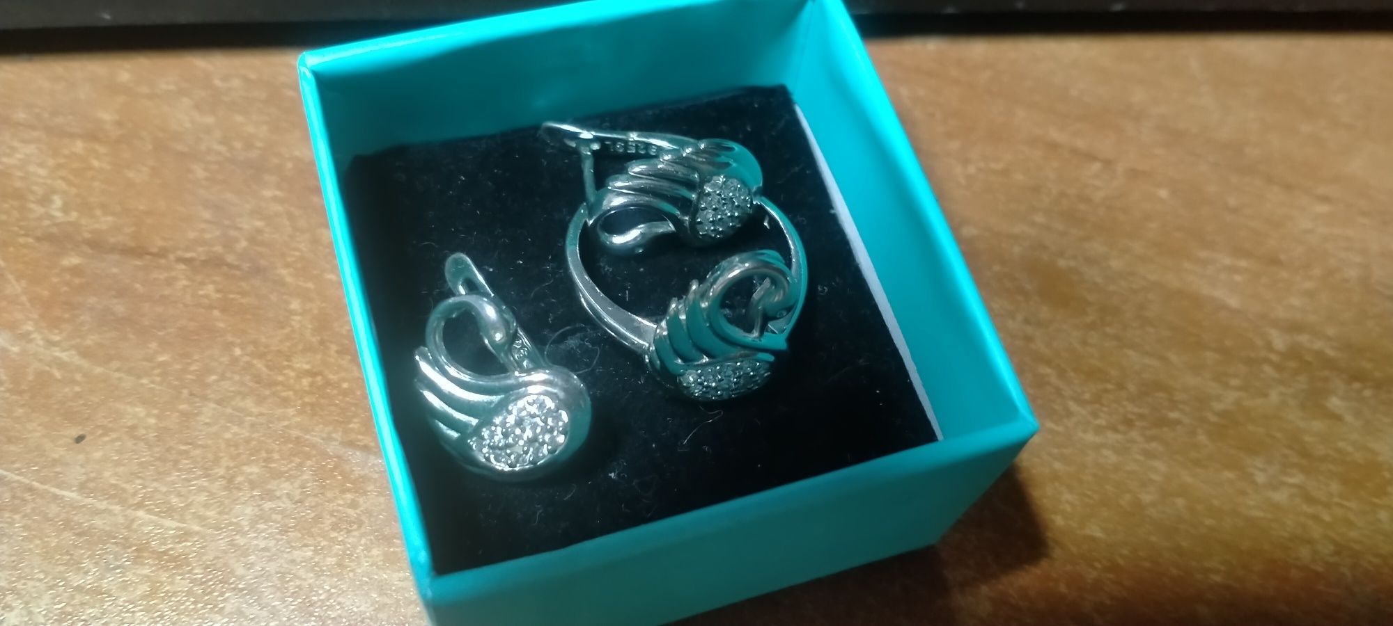 Серебряный набор Лебеди.