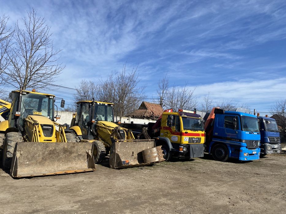 Închiriez basculanta  14 Tone cu macara, miniexcavator , utilaje