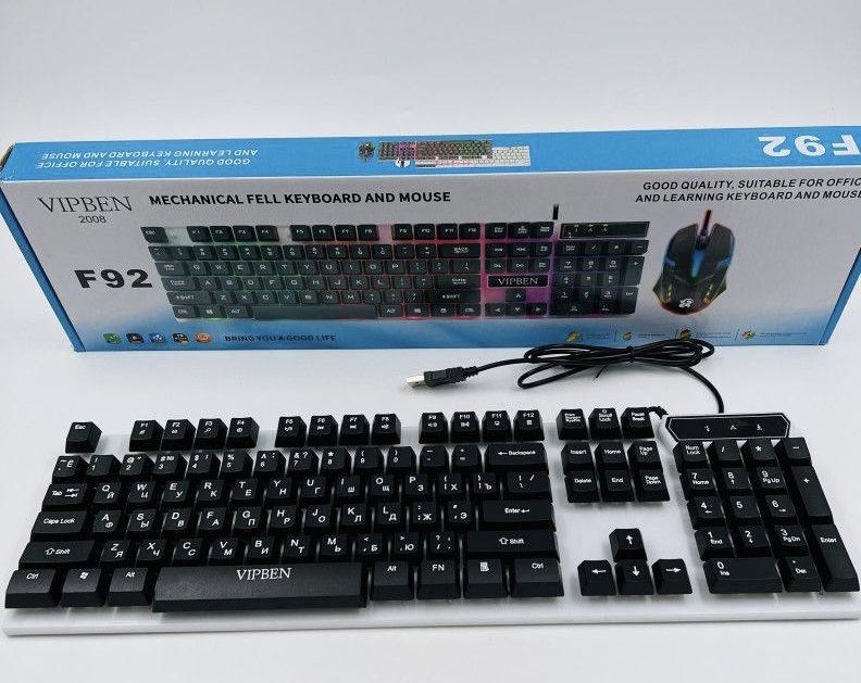Клавиатура с подсветкой+мышка игровая 2в1