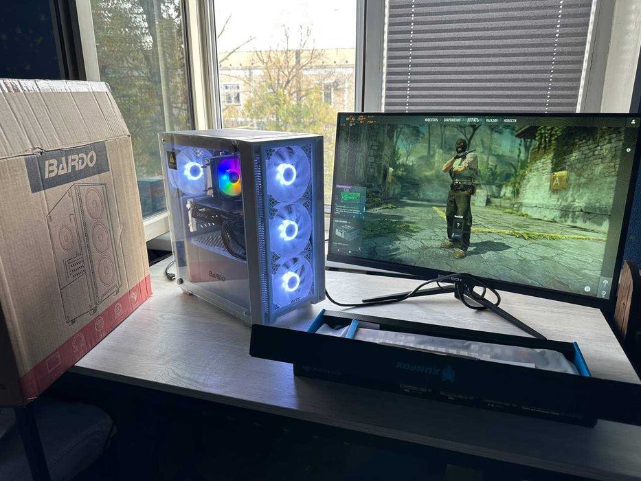 Игровой кейс с монитором 27 - 165 hz/ RX 580 8gb / 16 gb DDR4 /10 ядер