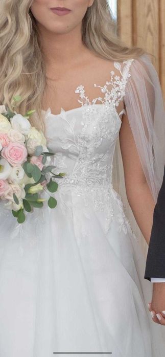 Rochie de mireasa+cadou halat satin "Bride"