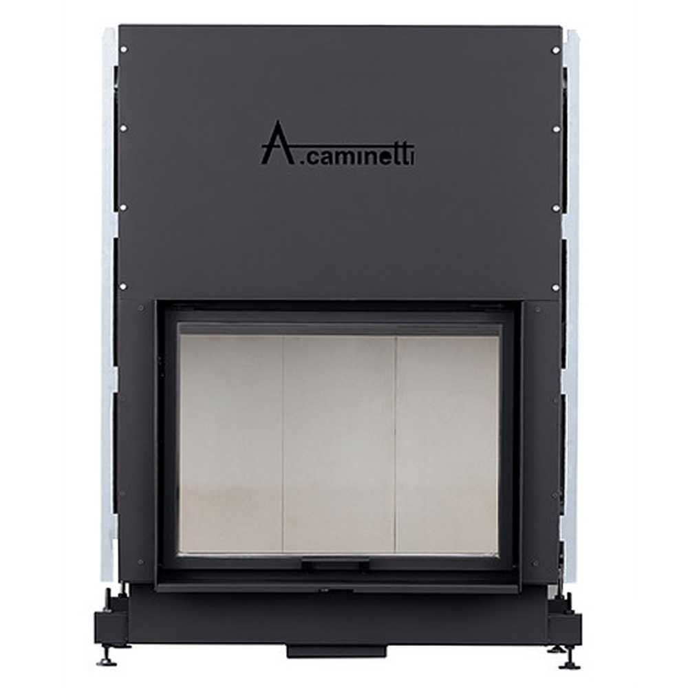 Focar semineu pe lemne A-CAMINETTI FLAT 90x60 cu usa relevabila, 14 kW