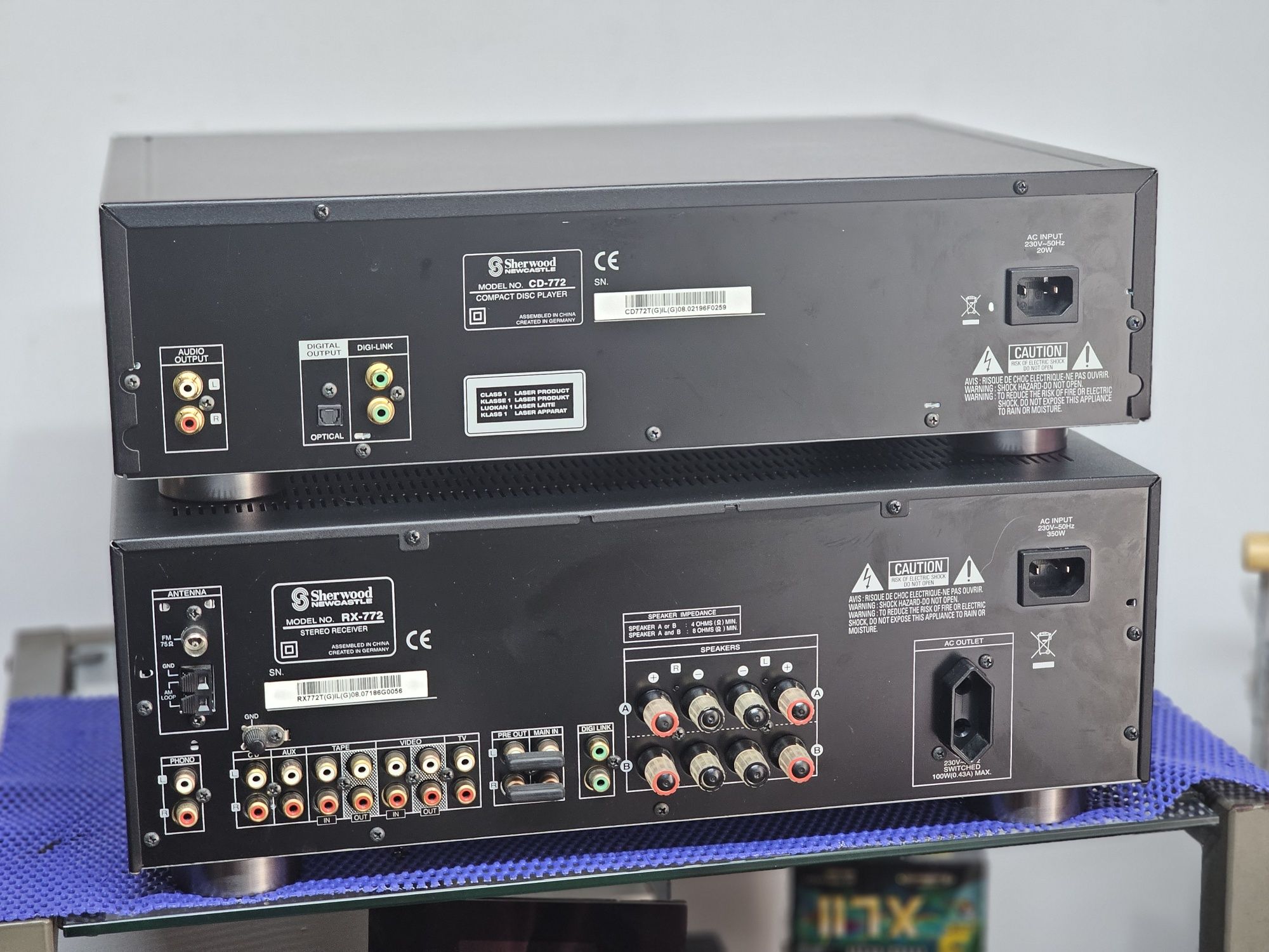 Amplificator Sherwood RX-722 si Cd player CD-722 cu telecomanda