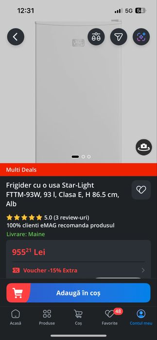 Vand urgent frigider ideal spatii mici