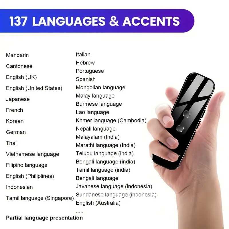 Traducator translator de limbaj portabil 137 de limbi traducere vocală