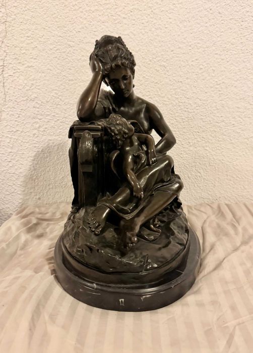 Statueta bronz - Carrier Belleuse - Mother and Child