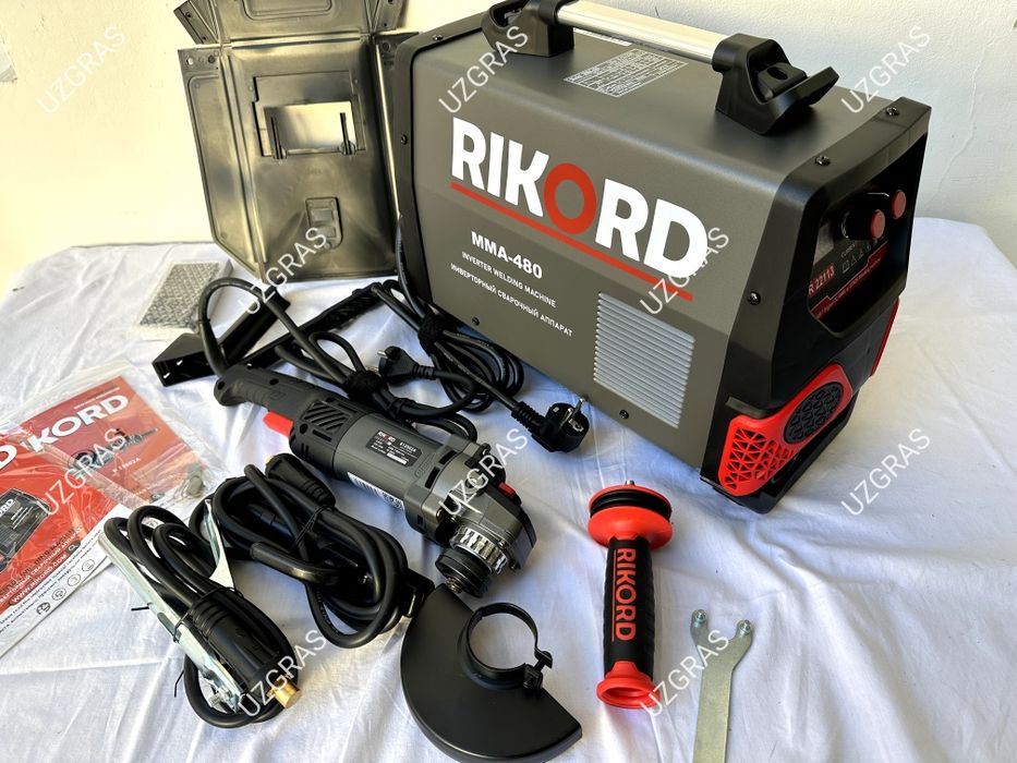 2в1 комплект вместе сварочный аппарат + болгарка оригинал Rikord новый