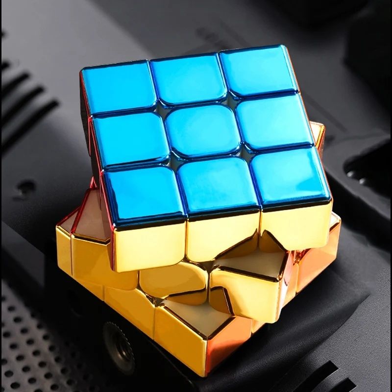 Cub Rubik profesinist. Stand inclus. Metalizat. Ideal speed cubing