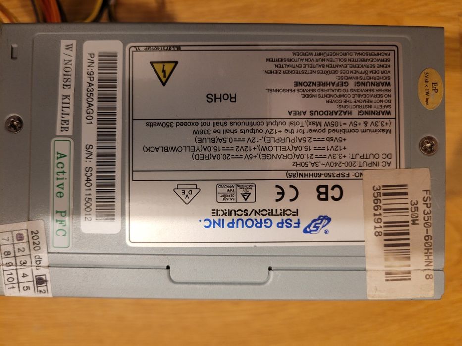 Sursa ATX PSU FSP 350W,Model FSP350-60HHN(80),Noise Killer,Active PFC